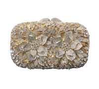 Womens Clutches Female Gold Sliver Rhinestones Handbags Designer Women Day Clutches Party Evening Bags Bridal Crystal Bag(Gold)
