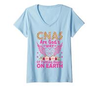 Womens CNAS are God's Way of Putting Angels On Earth V-Neck T-Shirt