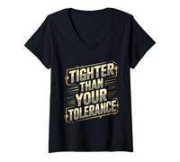 Womens CNC Operator Micron Level Humor Graphic V-Neck T-Shirt