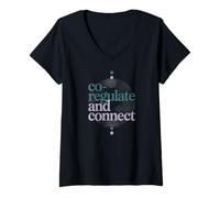 Womens Co-Regulate and Connect Mindful Vibes Neurodivergent V-Neck T-Shirt