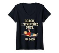 Women's Coach I Stretched Once I'm Good 70s 80s Gen X V-Neck T-Shirt