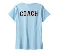 Womens Coach Sports Trainer Vintage Black and Orange on The Back V-Neck T-Shirt