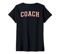 Womens Coach Sports Trainer Vintage Ivory and Red on The Back V-Neck T-Shirt