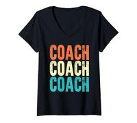 Womens Coach Vintage Style Job V-Neck T-Shirt