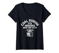 Women's Coal Miner Coal Mining It's Awesome V-Neck T-Shirt
