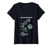 Women's Coastal Route The Wild Atlantic Way Ireland V-Neck T-Shirt