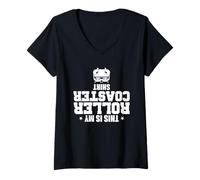 Womens Coaster Fun This is My Roller Coaster Shirt Coaster Lover V-Neck T-Shirt