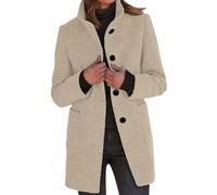 Womens Coat Coats for Women UK Button-Front Overcoat for Everyday Wear Chic Parka with Pockets Classic Coats Stylish Coat from Casual Weekends to Smart Occasions Beige 3XL