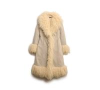 Superdry Long Afghan Coat Beige L Woman