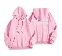 womens coats sale clearance longline hoodie for women Womens Hooded Printed Hooded Neck Long Sleeve Pocket Sweatshirt Tops selling account sale items today Pink