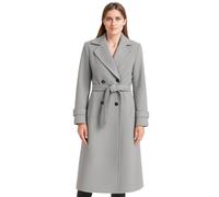 Women's Coats Winter Single Breasted Wool Blend Jacket Causal Lapel Collar Belted Button Elegant Coat Windbreaker Jacket Ladies Long Sleeve Tops Mid-Length Overcoat Warm Outerwear Plus Size