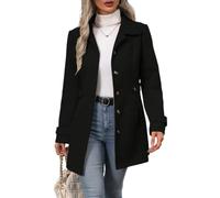 Womens Coats Womens Belted Wool Coat Lapel Collar Tie Waist Winter Jacket | The adjustable tie waist creates a flattering silhouette that suits every body type