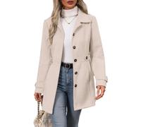 Womens Coats Womens Belted Wool Coat Lapel Collar Tie Waist Winter Jacket | The adjustable tie waist creates a flattering silhouette that suits every body type