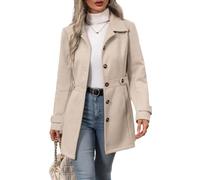 Womens Coats Womens Belted Wool Coat Lapel Collar Tie Waist Winter Jacket | The adjustable tie waist creates a flattering silhouette that suits every body type