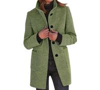 Women's Coats Woolen Trench Coats Ladies Winter Coats Long Coat Lapel Wool Coats Plus Size Jackets Peacoat Autumn Casual Overcoat Parka Cardigans Clothes,Army Green,M,U270K