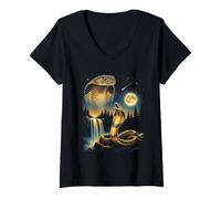 Women's Cobra Howling to The Moon Meme Funny 90's Cobra Snake V-Neck T-Shirt