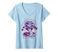 Womens Cobra Kai Front and Back LA Karate Dojo TV Show V-Neck T-Shirt