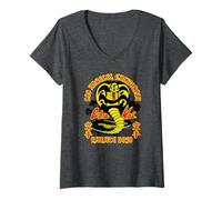 Womens Cobra Kai Karate Dojo Los Angeles Cobra Logo TV Show V-Neck T-Shirt