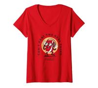Womens Coca-Cola Cartoon Can't Beat The Real Thing Retro Logo V-Neck T-Shirt