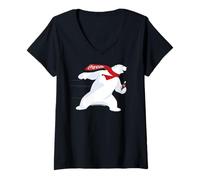 Womens Coca-Cola Christmas Polar Bear V-Neck T-Shirt