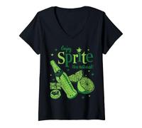 Women's Coca-Cola Enjoy Sprite It's A Natural! Tart & Tingling Retro V-Neck T-Shirt