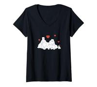 Womens Coca-Cola Polar Bears and Penguin Love Coke Big Chest Logo V-Neck T-Shirt