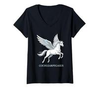 Women's Cochlear Pegasus Winged Horse Hearing Device V-Neck T-Shirt