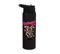 Womens Cockapoo Girl Cute Cartoon Dog Owners Pet Cockapoo Stainless Steel Insulated Water Bottle
