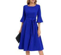 Women's Cocktail Dress A Line Tea Party Midi Graduation Dresses Church Wedding Formal Homecoming Clothing RoyalBlue M