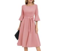 Women's Cocktail Dress A Line Tea Party Midi Graduation Dresses Church Wedding Formal Prom Clothing Blush 3XL