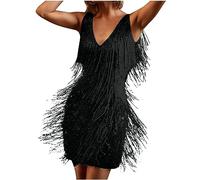 Women's Cocktail Dresses Clearance Flapper Dresses 1920s Gatsby with All-Over Fringe Mini Dresses Feather Prom Party Dress Women's Sequin Tassel Flapper Dress Vintage Gatsby Flapper Dress S-5XL