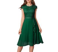 Women's Cocktail Dresses for Women Evening Party, Tea Party Dress for Women 2024 Wedding Guest Dress Prom Semi Formal Dress, Dark Green, L
