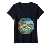 Women's Coco Island Bahamas, Berry Islands Stirrup Cay V-Neck T-Shirt