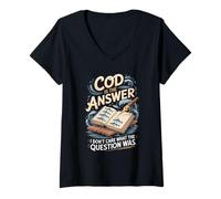 Women's Cod is The Answer I Dont Care Question Fishing V-Neck T-Shirt