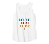 Womens Code Blue Code Red Code Jesus Christian Nurse Faith Tank Top