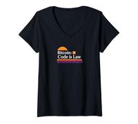 Womens Code is law bitcoin blockchain security sats trust bitcoin V-Neck T-Shirt