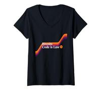 Womens Code is law bitcoin blockchain security sats trust bitcoin V-Neck T-Shirt
