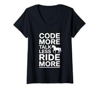 Women's Code More Talk Less Ride More Horseback Programmer V-Neck T-Shirt