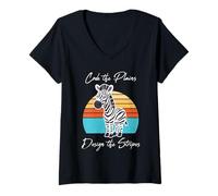 Womens Code The Plains Design Stripes Cute Game Designer Programmer V-Neck T-Shirt