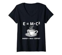 Womens Coffee Drinks Coffee Lovers Physicists Mathematicians V-Neck T-Shirt