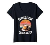 Women's Coffee First Crisis Later Special Ed Teacher V-Neck T-Shirt