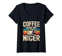 Women's Coffee Makes Me Nicer V-Neck T-Shirt