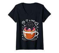 Women's Coffee Newfoundland Donut Newfie V-Neck T-Shirt