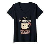 Womens Coffee Powered Introvert Caffeine Armor Antisocial Humor V-Neck T-Shirt