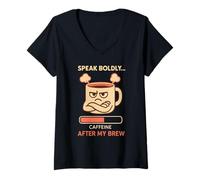 Womens Coffee Powered Introvert Caffeine Armor Antisocial Humor V-Neck T-Shirt