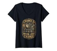 Women's Coin Collector Numismatist Change is Never Just Change V-Neck T-Shirt