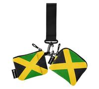 Women's Coin Pouches Card Holder Cute Fashion Card Organizer Purse with Keychain for Ladies Girls 2 Packs, National Flag Jamaica, 4.13"(L) x 3.5"(W), Travel Accessory