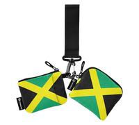 Women's Coin Pouches Card Holder Cute Fashion Card Organizer Purse with Keychain for Ladies Girls 2 Packs, Jamaica Flag, 4.13"(L) x 3.5"(W)