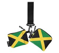 Women's Coin Pouches Card Holder Cute Fashion Card Organizer Purse with Keychain for Ladies Girls 2 Packs, 2-Jamaica Flag, 4.13"(L) x 3.5"(W)