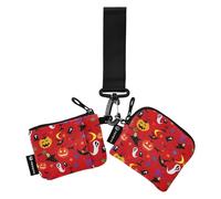 Women's Coin Pouches Card Holder Slim Portable Coin Purse Wallet Bag with Zipper Coin Pocket for Women Men 2 Packs, All Saints' Day Happy Halloween pattern, 4.13"(L) x 3.5"(W), Travel Accessory